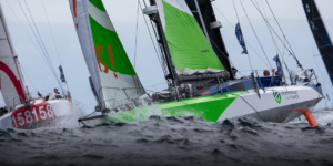 Deux Class40 pendant la course Les Sables-Horta 2021