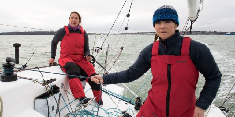 Dee Caffari et Shirley Robertson à l'entraînement