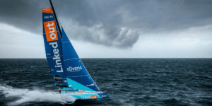 Thomas Royant à bord de son Imoca 60 pieds