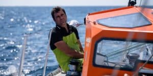 Damien Guillou au départ de la Golden Globe Race