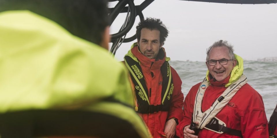 Hubert Lemonnier et Jacques Caraës lors du Vendée Globe