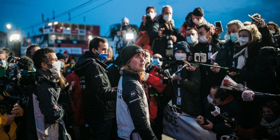 Clarisse Crémer à l'arrivée du Vendée Globe 2020