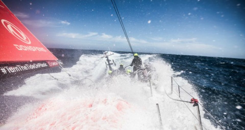 Leg 3, Cape Town to Melbourne, day 10, on board Dongfeng. it's snowing onboard and Chistmas time is approching,  Photo by Martin Keruzore/Volvo Ocean Race. 19 December, 2017.