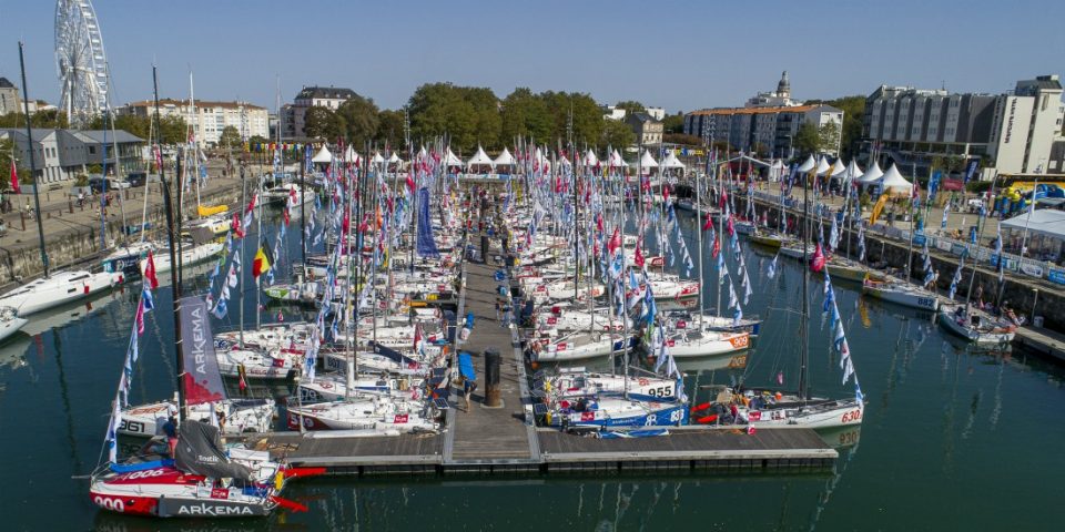 village de la Mini Transat la BOULANGERE 2019 dans le bassin des chalutiers à La Rochelle