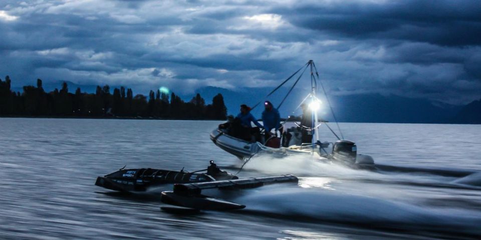 des tests à échelle 1/2 du futur SP80 ont été effectués sur le Lac Léman